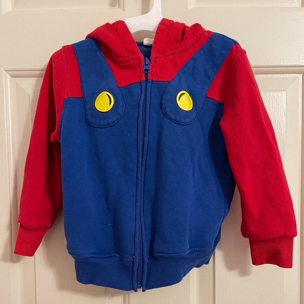 Boys Mario zippered hoodie-Size XS(4)